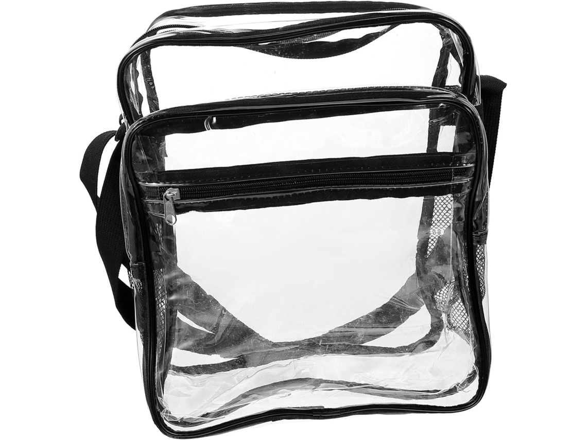 Nécessaire De Viagem Feminina Transparente Em Pvc Com Alça De Ombro Ajustável E Zíper.