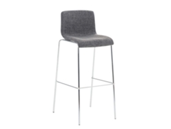 Taburete de bar Hover tela estructura 4 patas gris claro/cromo CLP