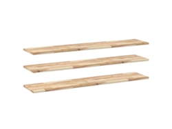 Conjunto 3 Estante Flotante VIDAXL Marrón Madera de acacia (160x30x2 cm)