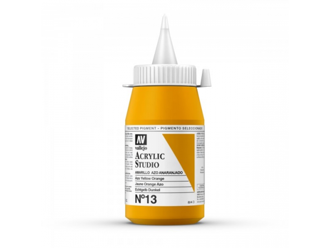 Pintura Acrilica Vallejo Studio 500 Ml (13 Amarillo Anaranjado)