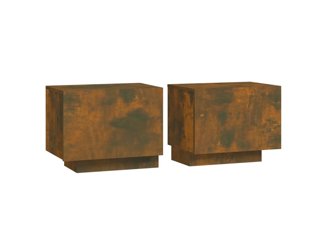 Mesita de noche 100x35x40 cm Derivados de madera de roble ahumado MAISON EXCLUSIVE