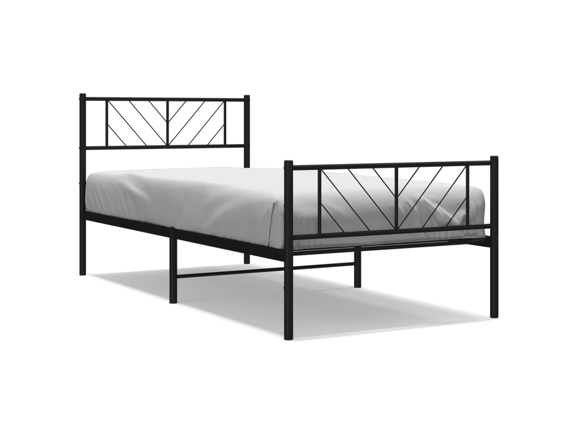 Maison Exclusive - Estructura Cama Sin Colchón Con Estribo Metal Negro 80x200 Cm