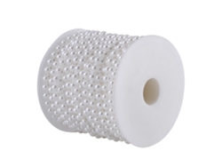 Hilo de algodón de 25 m, perlas semiredondas blancas