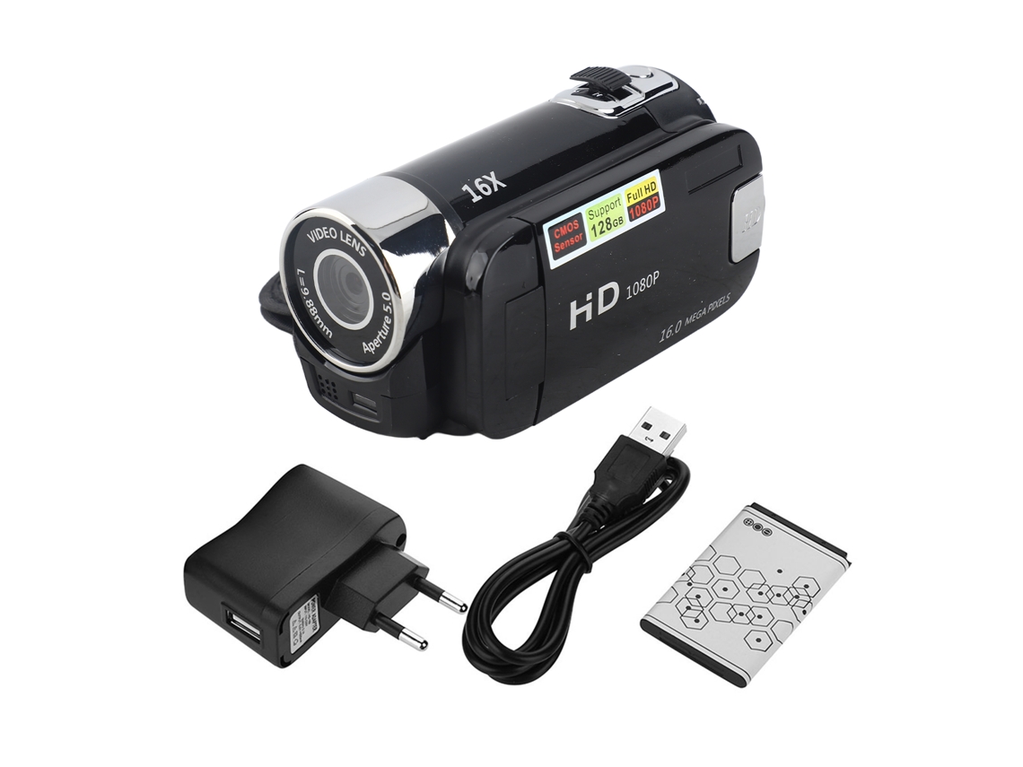Cámara De Vídeo Digital Hd Full Hd Rotation 16x Camcorder Dv (negro)