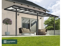 CANOPIA Feria Pérgola Cobertor de Terraza de Aluminio 3X5,4 m Gris
