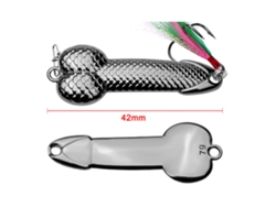 Señuelo de pesca con metal y plumas, 7 g, negro