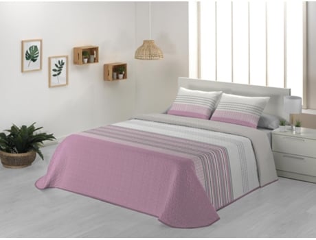 Colcha JVR Niza (Poliéster - Rosa - 270 cm)