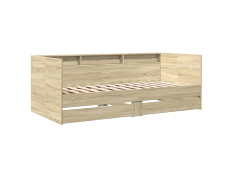 Tumbona con cajones madera ingeniería roble Sonoma VIDAXL (90 x 190 cm)