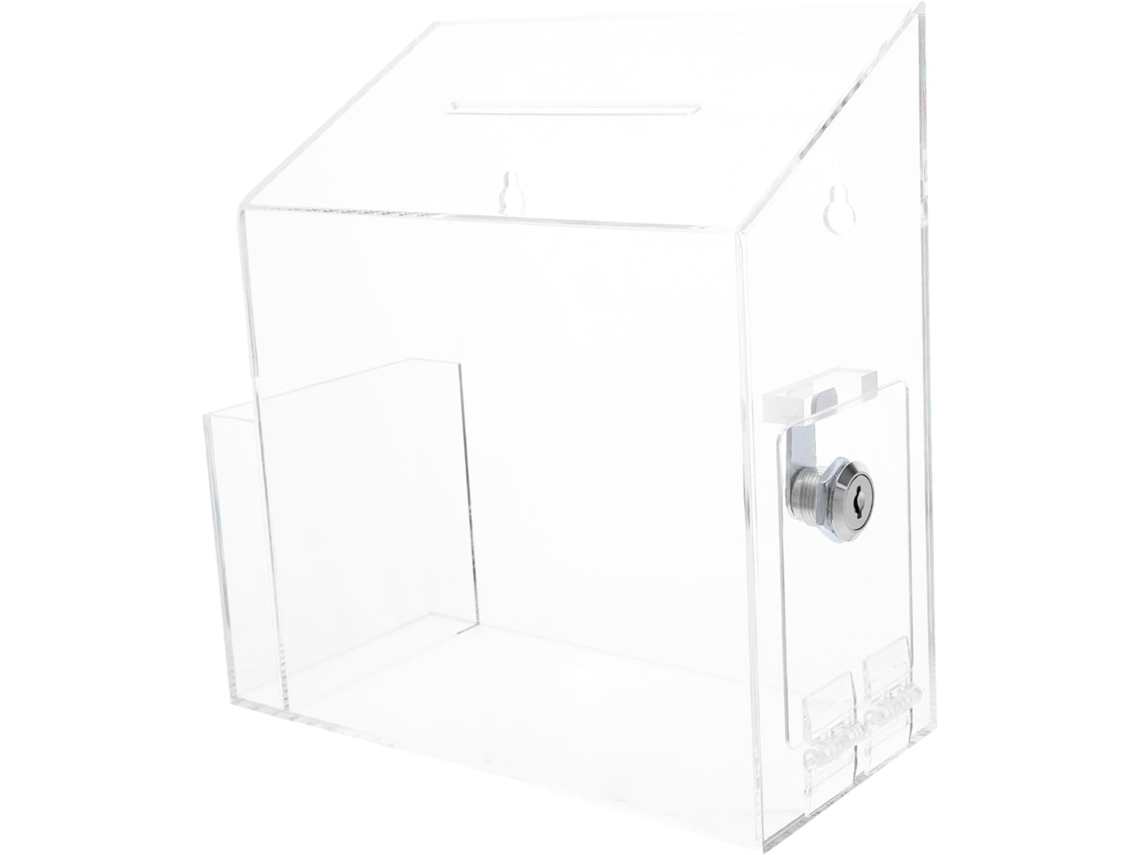 Urna De Votación De Acrílico Transparente Con Cerradura, Caja De Donaciones Compacta Para Colectas Benéficas.