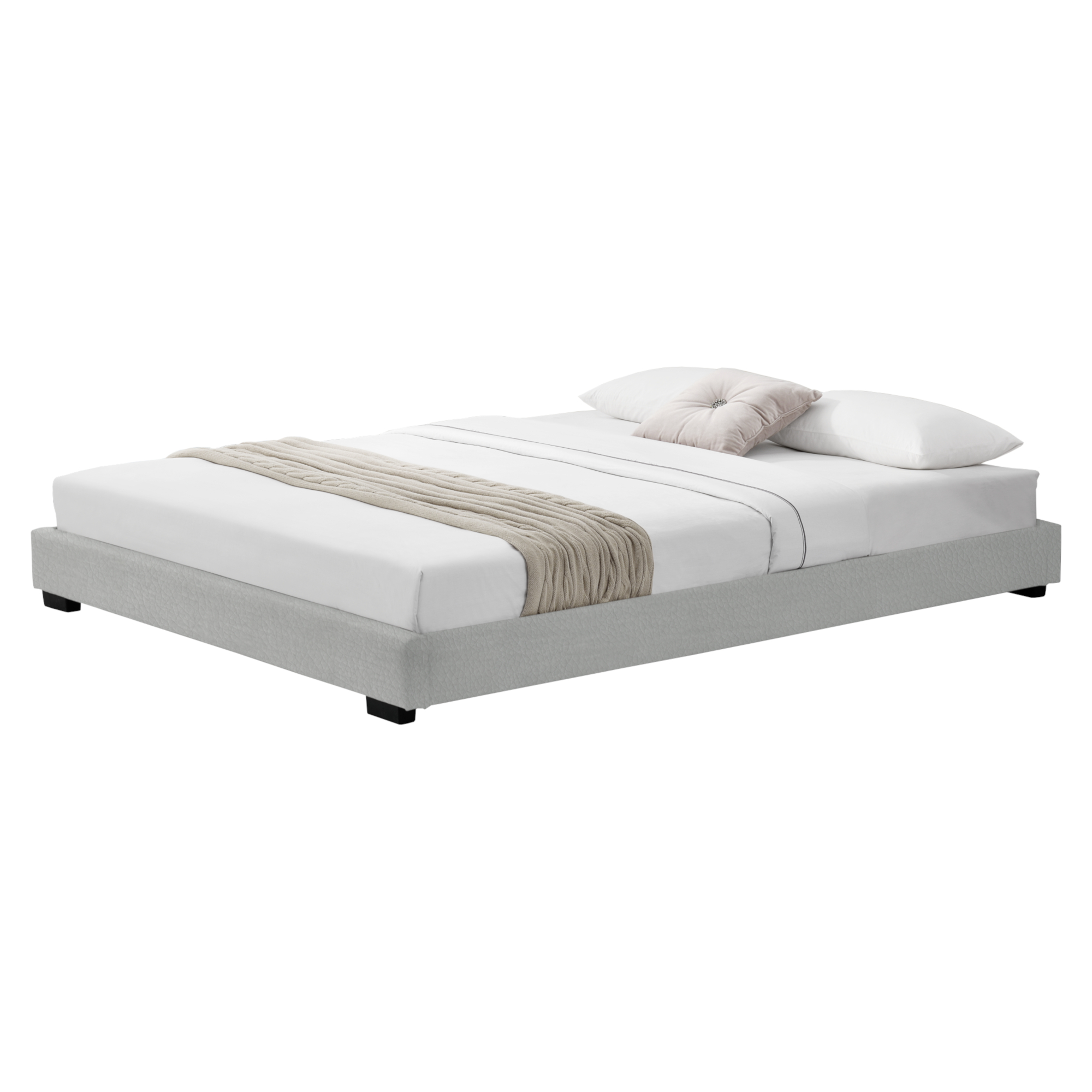 Cama CORIUM (Cuero Sintético - Blanco - 180x200 cm)