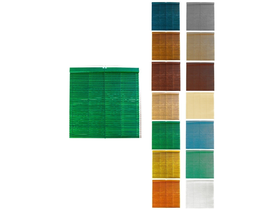 Persiana De Madera Alicantina Con Polea Metálica - Estor Enrollable Para Ventanas, Puertas, Salón Verde (barnizada) 100 X 100 Cm