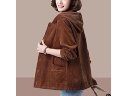 2026-chaqueta Corta Para Mujer Primavera Otoño Coreana Suelta Con Capucha Cremallera Casual Moda L Camel Marrón