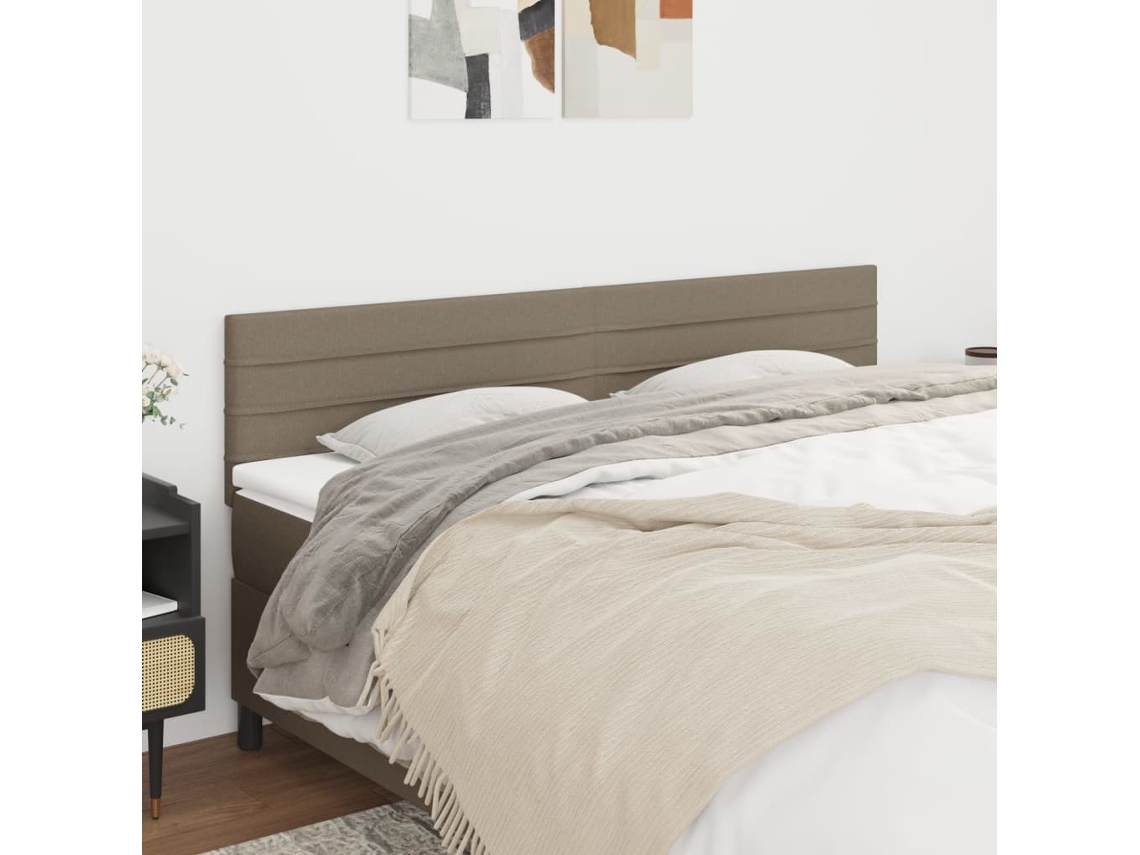 Cabeceros 2 Unidades De Tela Gris Taupe 90x5x78/88 Cm
