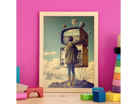 NACNIC Poster Transmisión En Montaña En Estilo Surrealismo Cinematográfico Ilustraciones Y Grabados De Historieta Abstracta Y Artística A3