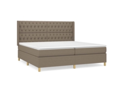 Maison Exclusive - Cama Box Spring Con Colchón Tela Gris Taupe 200x200 Cm