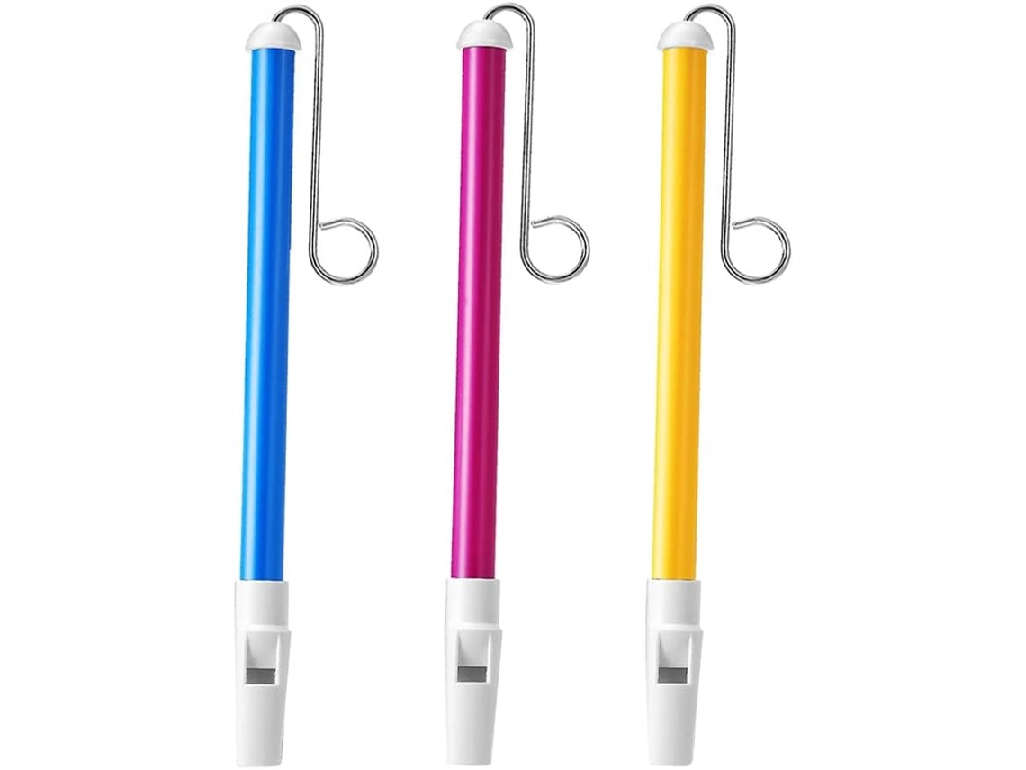 Juego De 3 Silbatos Deslizantes Para Niños Y Niñas, Instrumentos Musicales Coloridos, Amarillo Y Azul, Educativos.