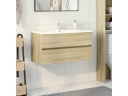 Armario Lavabo Madera Contrachapada Roble Sonoma 90x38,5x45 Cm