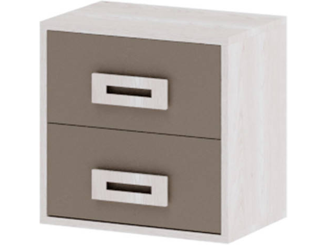 Mesita de Noche MUEBLAM Artic Grey Melamina (43x42x28 cm)
