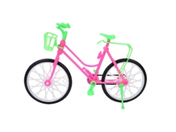 Bjww - Bicicleta de boneca de plástico com cestinha, acessório para atividades ao ar livre.