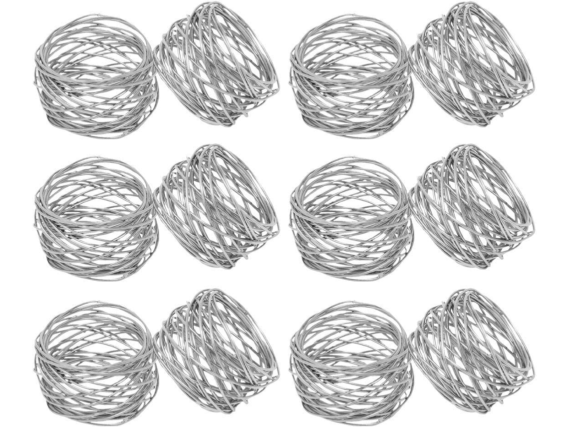 Malla Color Plata Servilleteros - 12 Unidades.