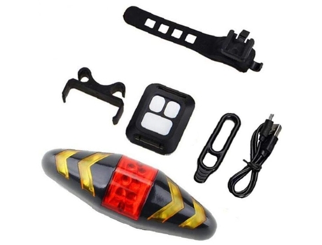 Luz trasera impermeable para bicicleta Luz trasera de carga USB Luz trasera de señal de giro inteligente RC Luz de advertencia para bicicleta Acces...