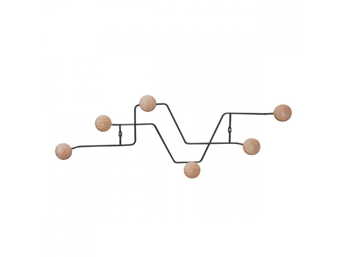 Percha Zig Zag con 6 Ganchos PRESENT TIME Negro