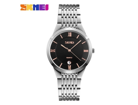 Relojes de Pareja Relojes de Acero Inoxidable para Hombres y Mujeres Relojes de Pulsera con Aguja de Oro Negro y Fecha de Cuarzo para Hombres VEANXIN