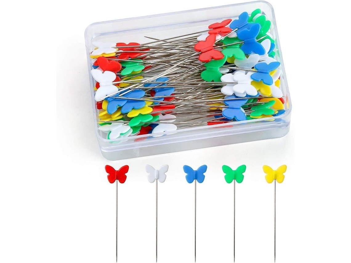 100 Alfileres De Costura Con Caja De Almacenamiento Para Decoración De Joyería (mariposa)