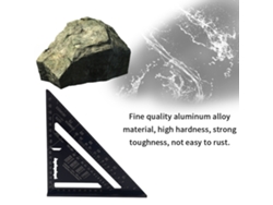 Regla triangular de aluminio de 90 y 45 grados, 7 pulgadas, juego de reglas métricas, escuadra, herramienta de carpintero | Sin marca