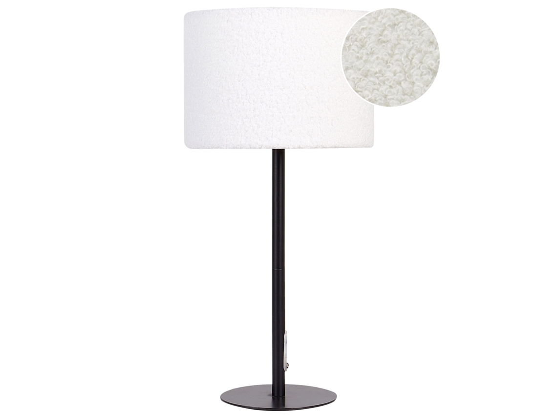 Lámpara de mesa BELIANI Vinazco de Bouclé Blanco 20x20x40