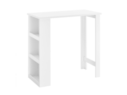 Mesa de cocina alta con estantes, diseño compacto para espacios reducidos, color blanco, 112 x 57 x 106 cm, modelo Fwt17 II W Sobuy