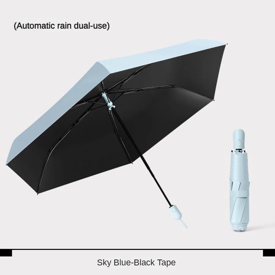 (azul Cielo, 6k) Paraguas Automático Ultraligero Y Portátil Para Mujer, Apto Para Todo Tipo De Clima Y Protección Solar.