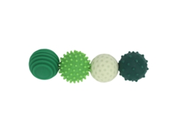Juego de 4 pelotas de silicona texturizadas para aliviar el estrés - Juguetes sensoriales para viajes, trabajo y hogar - Verde