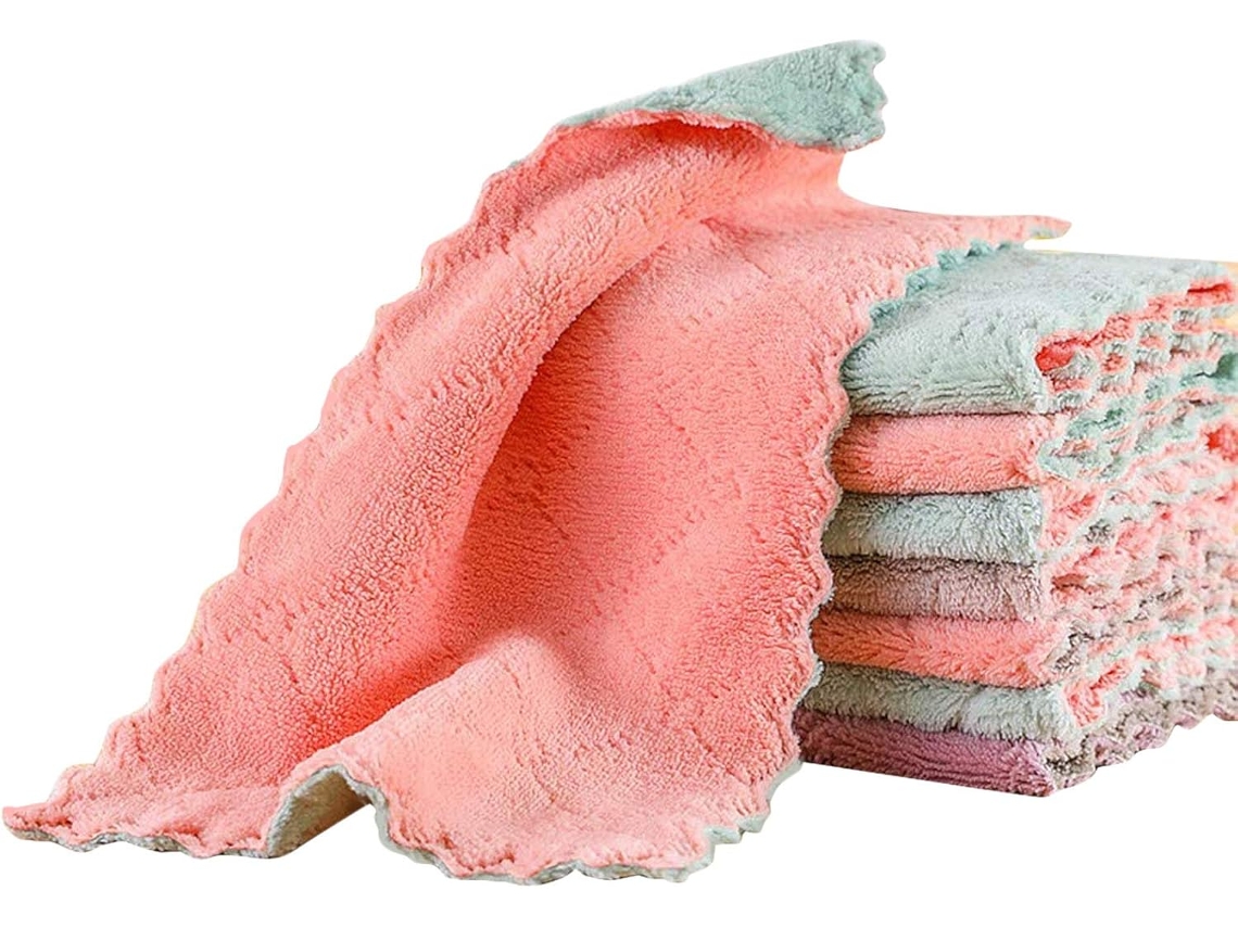 12 Paños De Cocina Reutilizables (colores Variados)