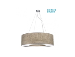 Lámpara colgante grande Haití cromo/madera gris 4x27 Fabrilamp (40<120xø80x80cm)