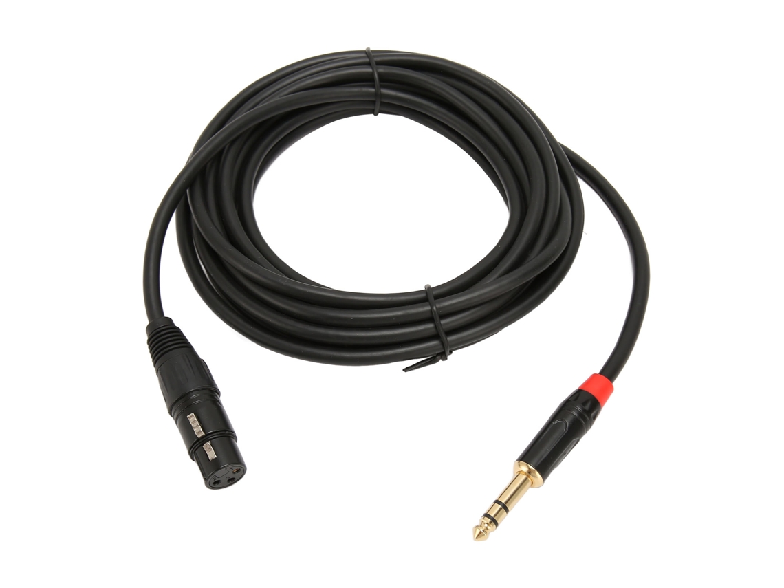 Cable De Micrófono Balanceado Cavo Xlr Hembra A Jack Trs De 6,35 Mm (1/4 De Pulgada), 5 M/16,4 Pies.