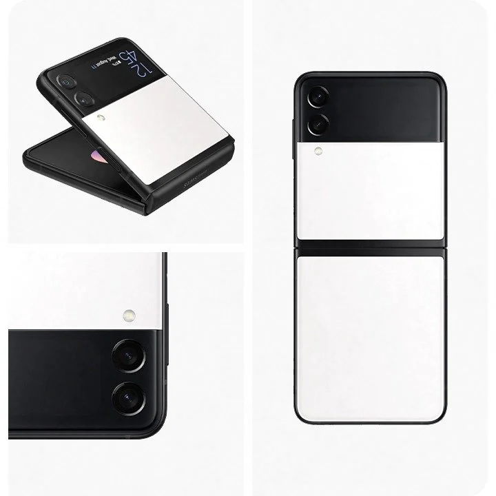 SAMSUNG Galaxy Z Flip3 5G 256Gb F711B Negro/Blanco Grado C Plus Smartphone Reacondicionado Señales de Uso