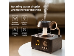 Humidificador giratorio con forma de gota de lluvia, 250 ml, fonógrafo con caja de música, humidificador de aromaterapia Mdug