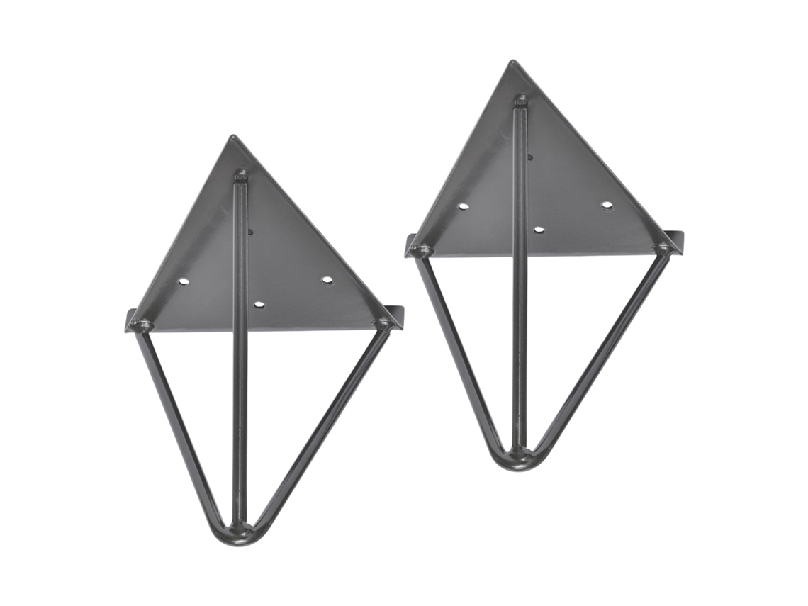 Soporte de estantería triángulo 2 piezas 16x15,5x17 cm metal industrial ML-DESIGN