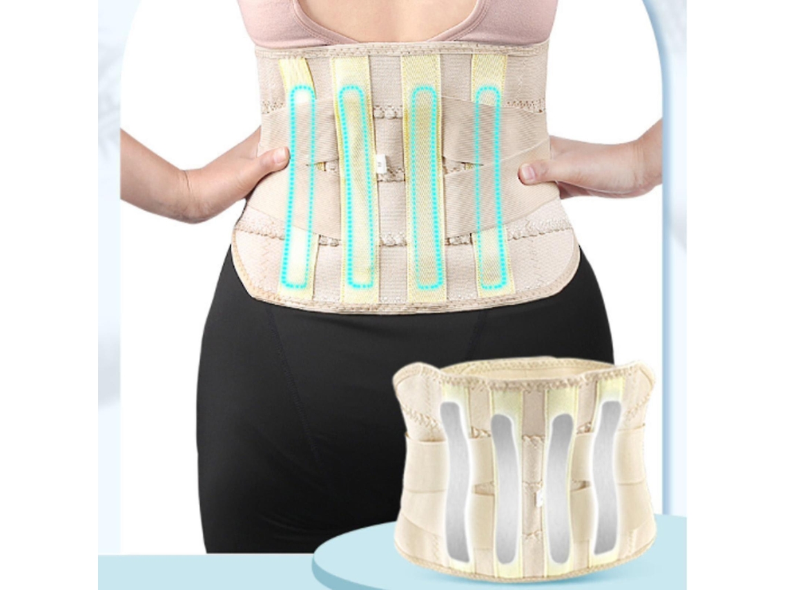 Cinta de suporte lombar para alívio da dor, respirável e com alças ajustáveis para homens e mulheres (tamanho XL).
