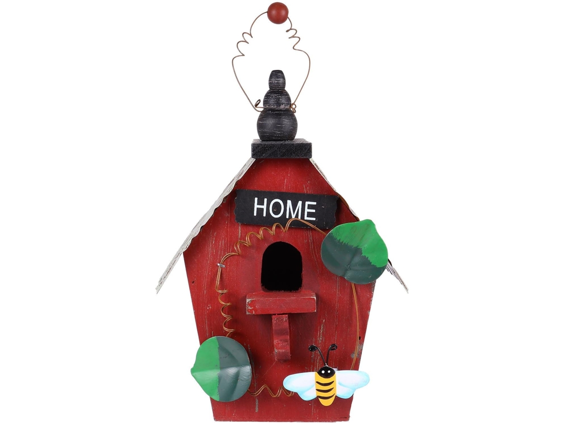 Adorno Casita Pájaros Madera Ligero Resistente Putrefacción Colgante Decorativo Único Hogar Ideal Decoración