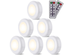 Luces Para Armarios/cajones, Paquete De 6 Luces Led Inalámbricas De Luz Blanca Cálida De 4000k Ajustables Con Control Remoto Táctico.