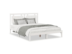 Maison Exclusive - Cama Extralarga Sin Colchón Madera Maciza Blanca 160x210 Cm