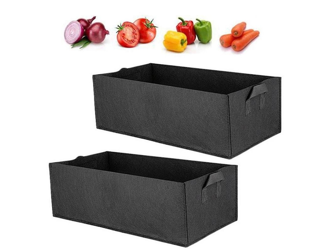 2 Bolsas De Cultivo Rectangulares, Contenedores De Plantación Para Exteriores, Macetas De Fieltro Para Jardín