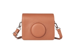 Estuche Chrui para cámara sin espejo Instax Mini Evo, de piel sintética con correa para el hombro (marrón)