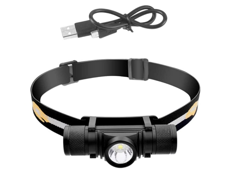 Lanterna de cabeça, farol de pesca ao ar livre farol recarregável usb farol leve farol único à prova d'água para pesca (