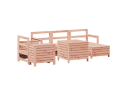 Conjunto 7 de sofás de jardín VIDAXL madera maciza de abeto Douglas