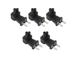 5 adaptadores de corriente Plug and Play Nema 1-15p a IEC320 C5 para portátiles