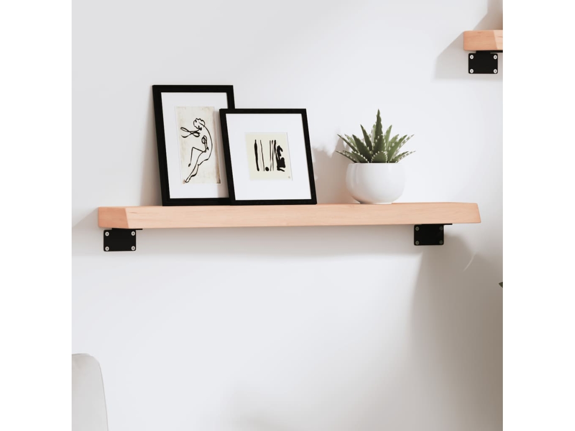 Estante De Pared | Estante Flotante | Estantería Pared Madera Maciza De Roble Sin Tratar 60x10x4 Cm