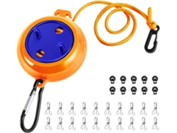 Tendedero retráctil de 8 metros para interior y exterior, ideal para camping y viajes, color naranja.